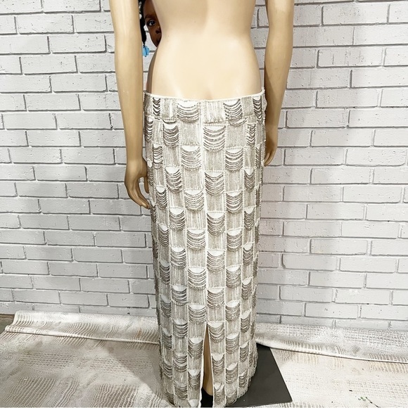 Asos Edition Drape Bead and Pearl Plaid Midi Skirt - Picture 6 of 10